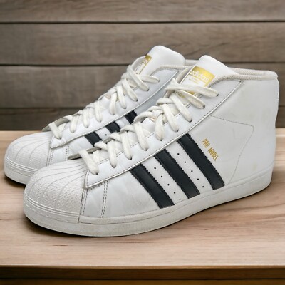 Adidas Original Pro Model Mens Size 9.5 White Lifestyle Shoes Aetrex Insoles
