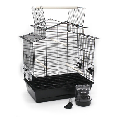 Vogelkäfig schwarz IZA III 59x38x65cm Vogelhaus Voliere Wellensittich Kanarien
