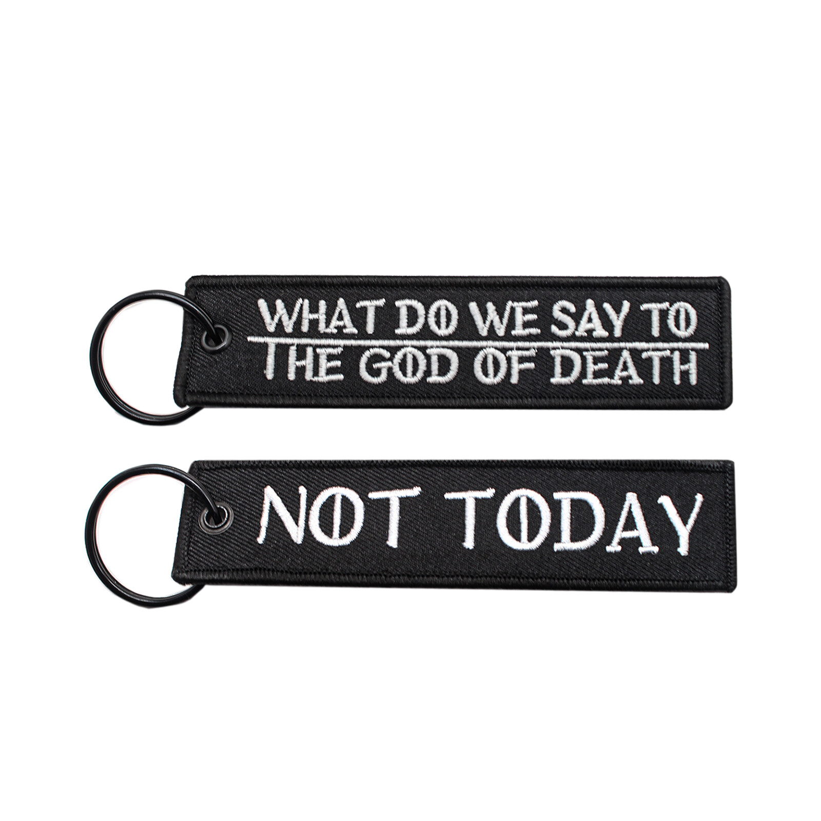 1PC Double Sided Embroidered Keychain Bike Motorcycle Key Ring Key Tag Belt Gift