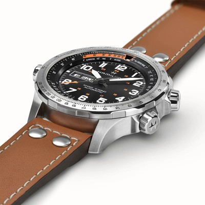 Pre-owned Hamilton - H77755533 - Khaki Aviation X-wind Day Date Auto Office Automatic
