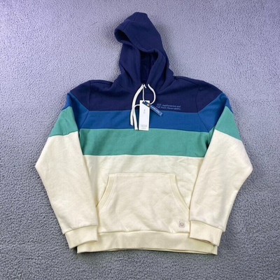 Marine Layer Archive Hoodie Sweatshirt Men's Medium Colorblock Striped New