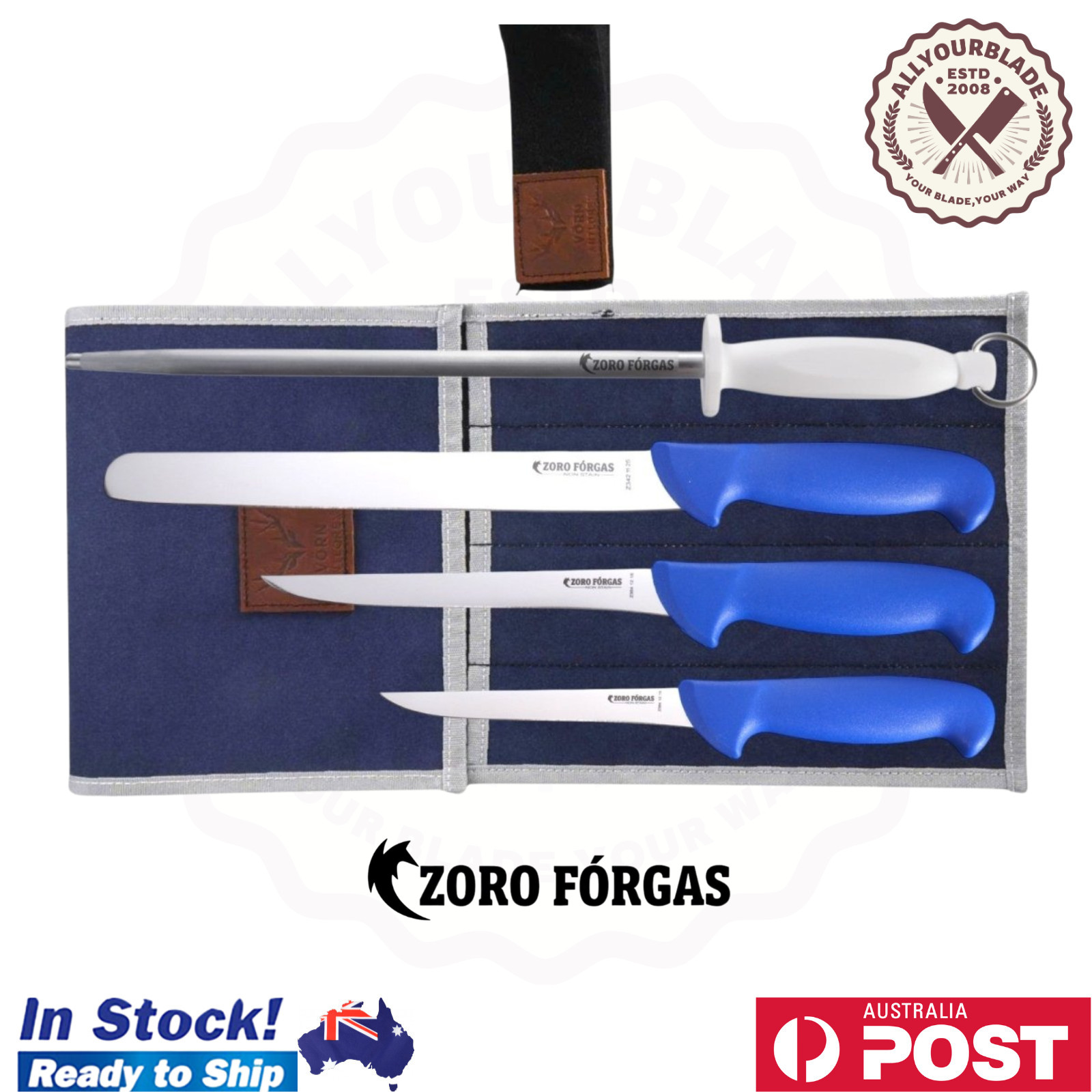 Zoro Forgas 4PCS Boat Knife Set with 12