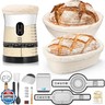 Coco Bird Pro Sourdough Starter Kit- 50oz Large Capacity Sourdough Starter Jar,17 Flavor Recipes,2 Bread Proofing Baskets,Food Scale,Bench Scraper,Bread Lame,Complete Sourdough Bread Baking Supplies
