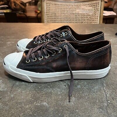 Converse Jack Purcell Brown Oxheart Leather Sneakers 10 Mens