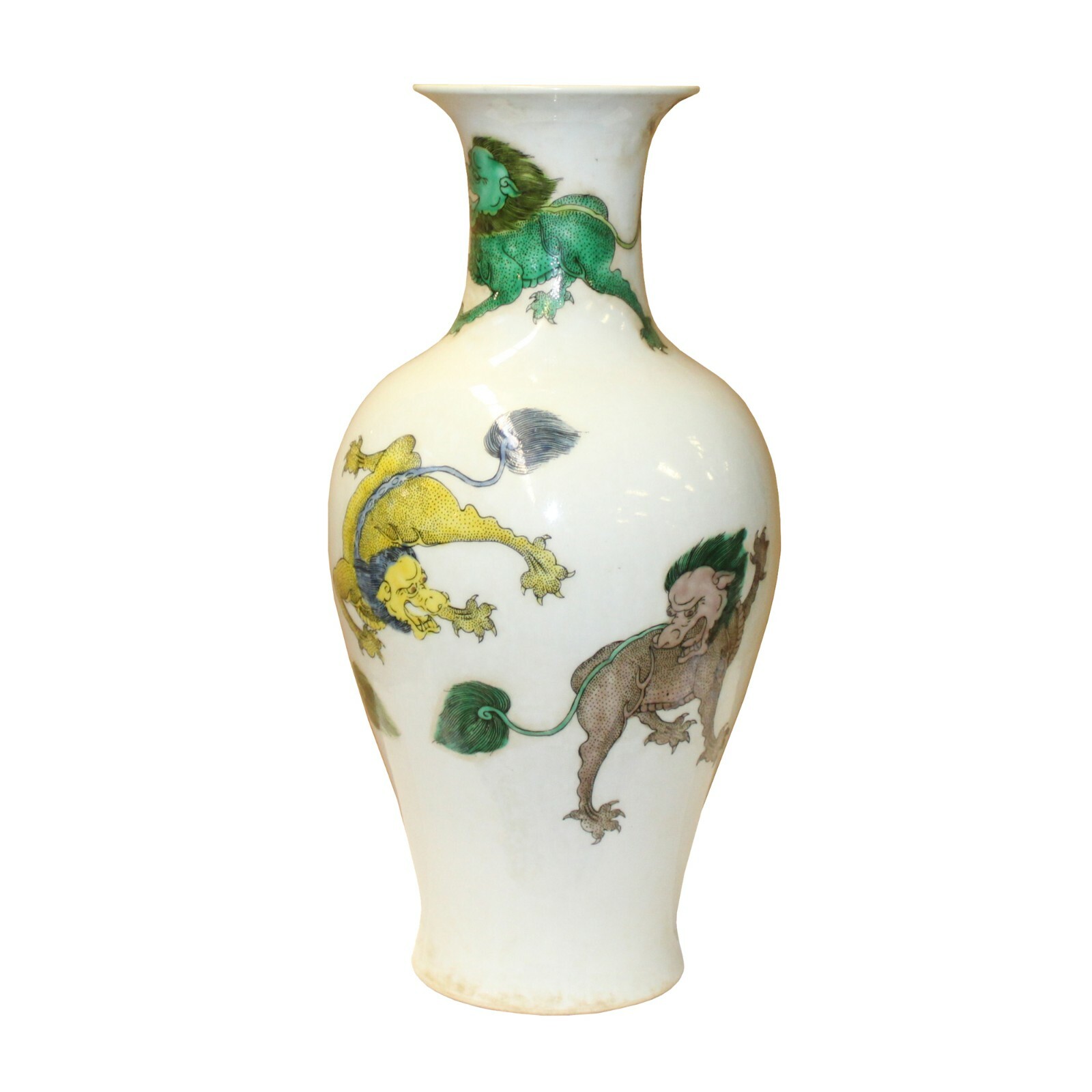 Chinese Handmade Multi-Color Foo Dogs Porcelain Vase ws933S Chinese Handmade Multi-Color Foo Dogs Porcelain Vase ws933S