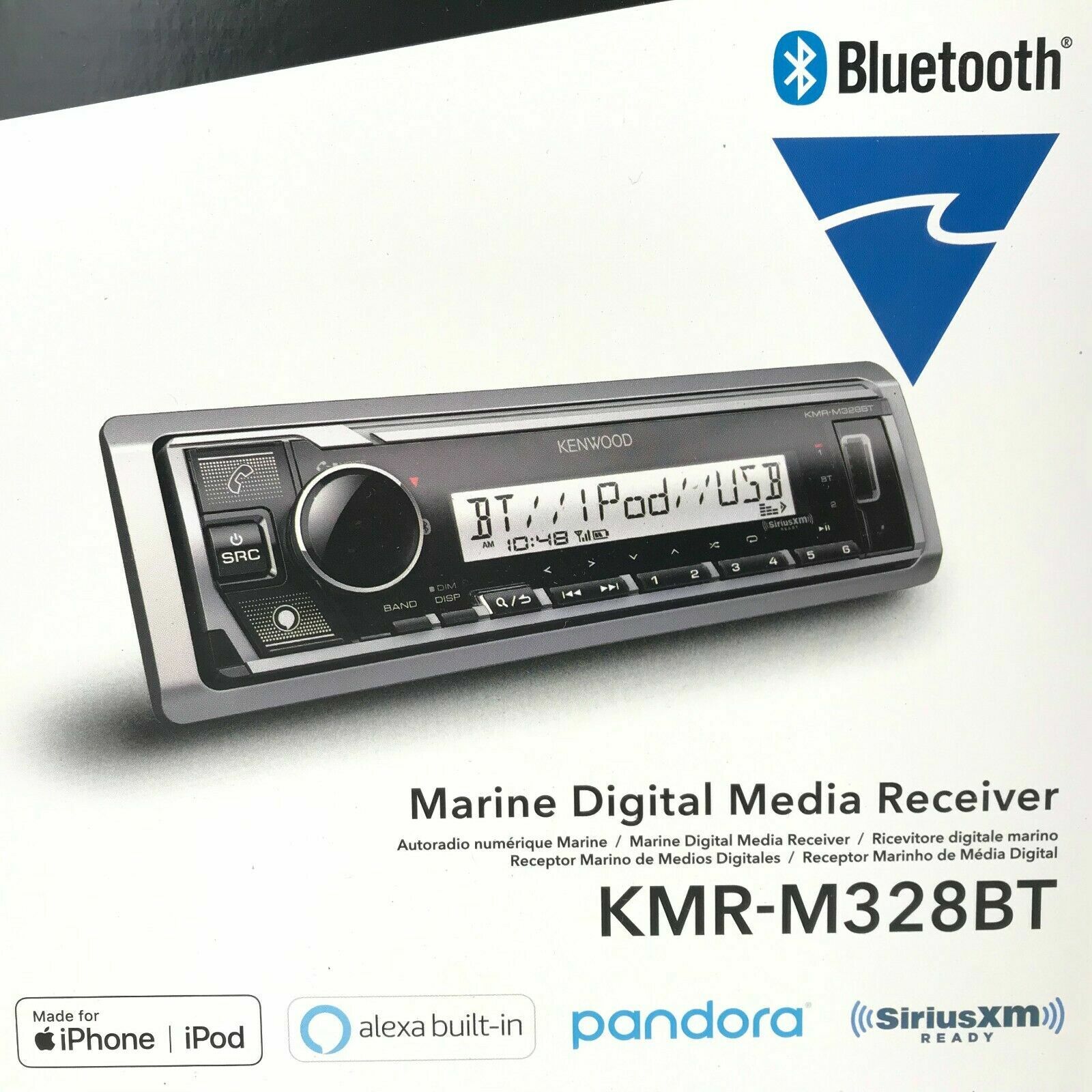 Kenwood KMR-M328BT Bluetooth Marine Media Player iPhone Android AM FM XM USB Aux
