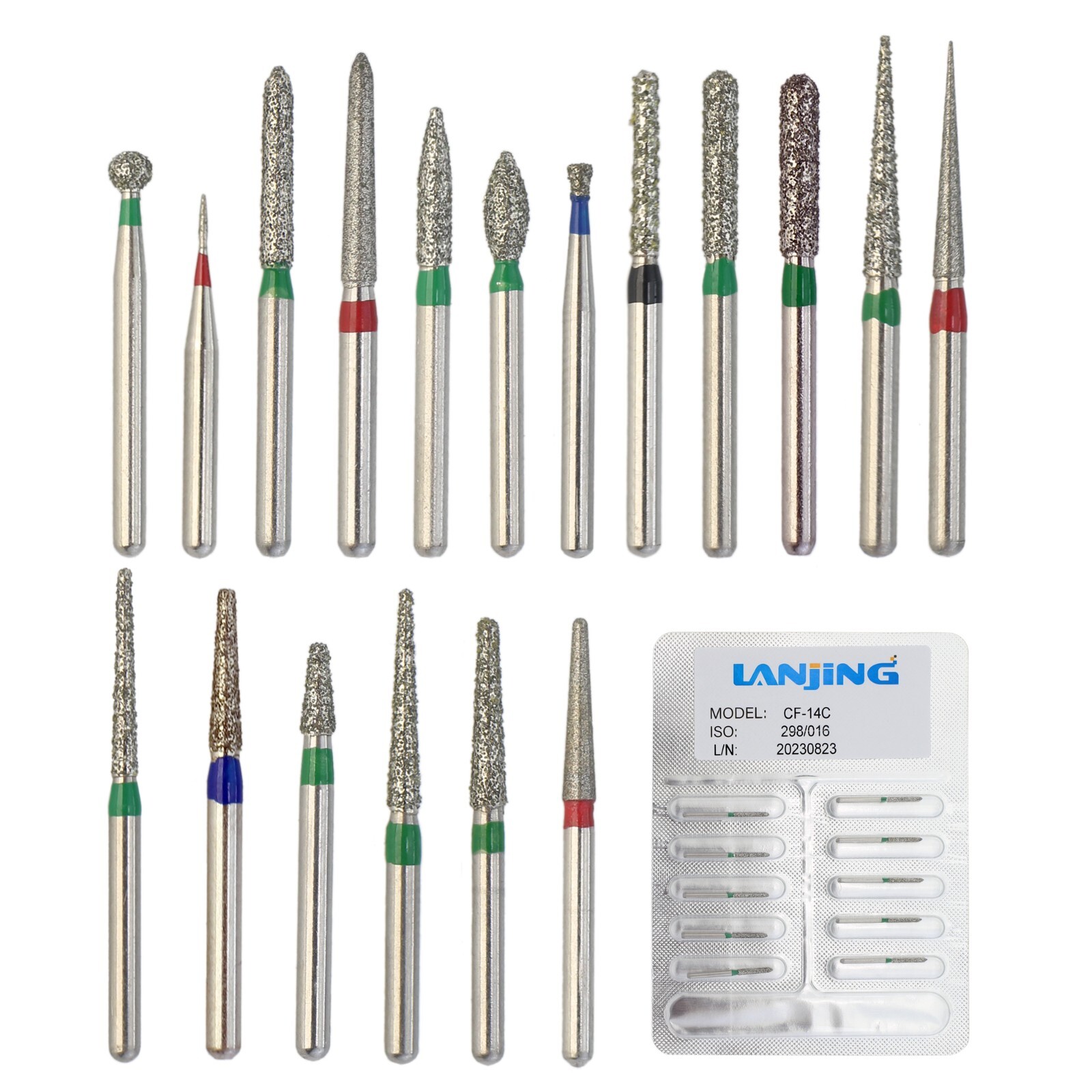 Dental Diamond Burs FG High Speed Bur Round End Taper Football Cylinder Coarse