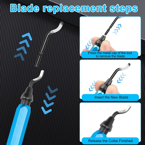 Metal Handle Deburring Tool + 10 BS1010 High Speed Steel Burr Removal Blades Kit