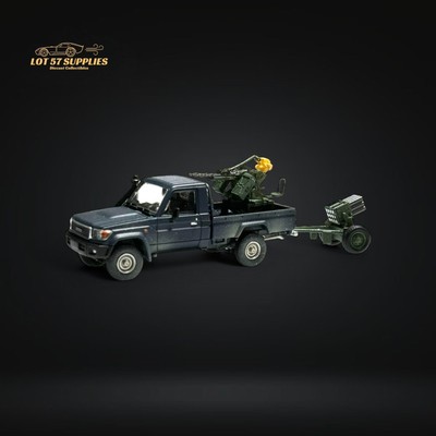 HobbyFans Toyota Land Cruiser 70 Series Blue With Bed Defense & Launcher 1:64
