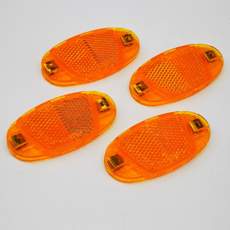 4x Fahrrad Speichen Reflektoren - Katzenauge - Orange / Gelb -  Speichenstrahler