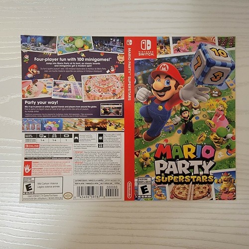 Mario Party Superstars Switch Replacement Box Art Sleeve Mario Party Superstars Switch Replacement Box Art Sleeve