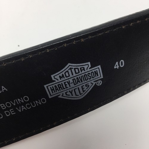 Harley Davidson Size 40 black leather silver letters belt Style 99465-10VM