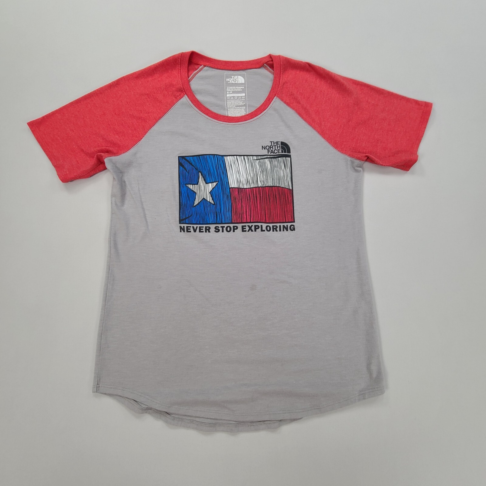 ★★THE NORTH FACE★★ WOMEN'S FLORRET SLEEVE T-SHIRTGRAYISH The North Face Shirt Womens Small Gray Texas Flag Short