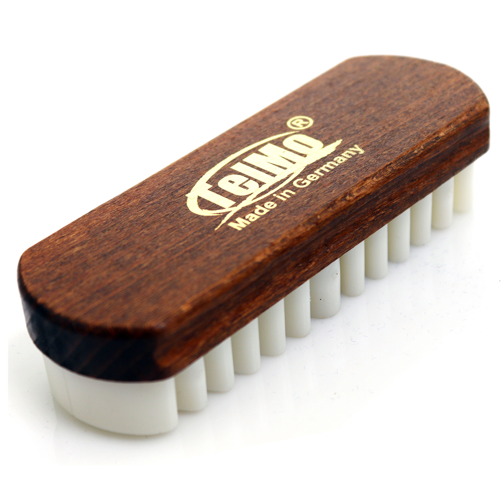 Braune Wildlederbürste Raulederbürste Nubukbürste mit Kreppauflage Hölzkörper