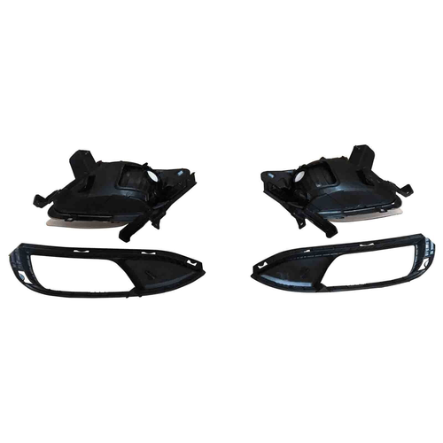 For 2014 2015 2016 Kia Forte Fog Lights & Bezels Trim Lamp Assembly Pair W/Bulbs