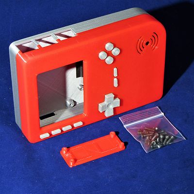 PiGRRL 2 Red & Silver Game Boy Case with Buttons & Screws for Raspberry Pi 2/3 