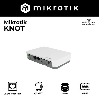 Mikrotik KNOT RB924i-2nD-BT5&BG77 2x 100 Mbps Ethernet with PoE-in and PoE out