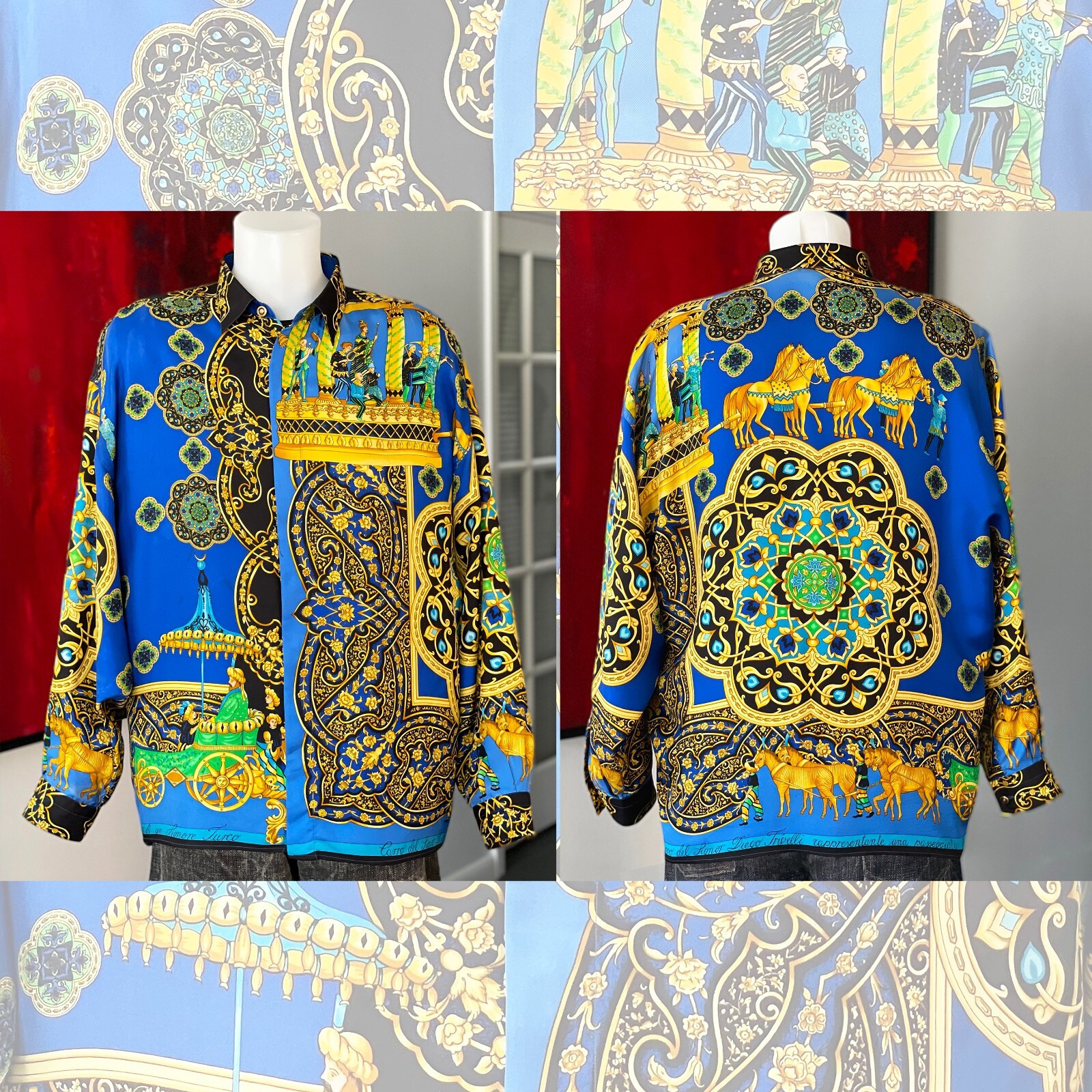V2 by VERSACE silk shirt Suleiman The Magnificent print size V2 by VERSACE silk shirt Suleiman The Magnificent print size