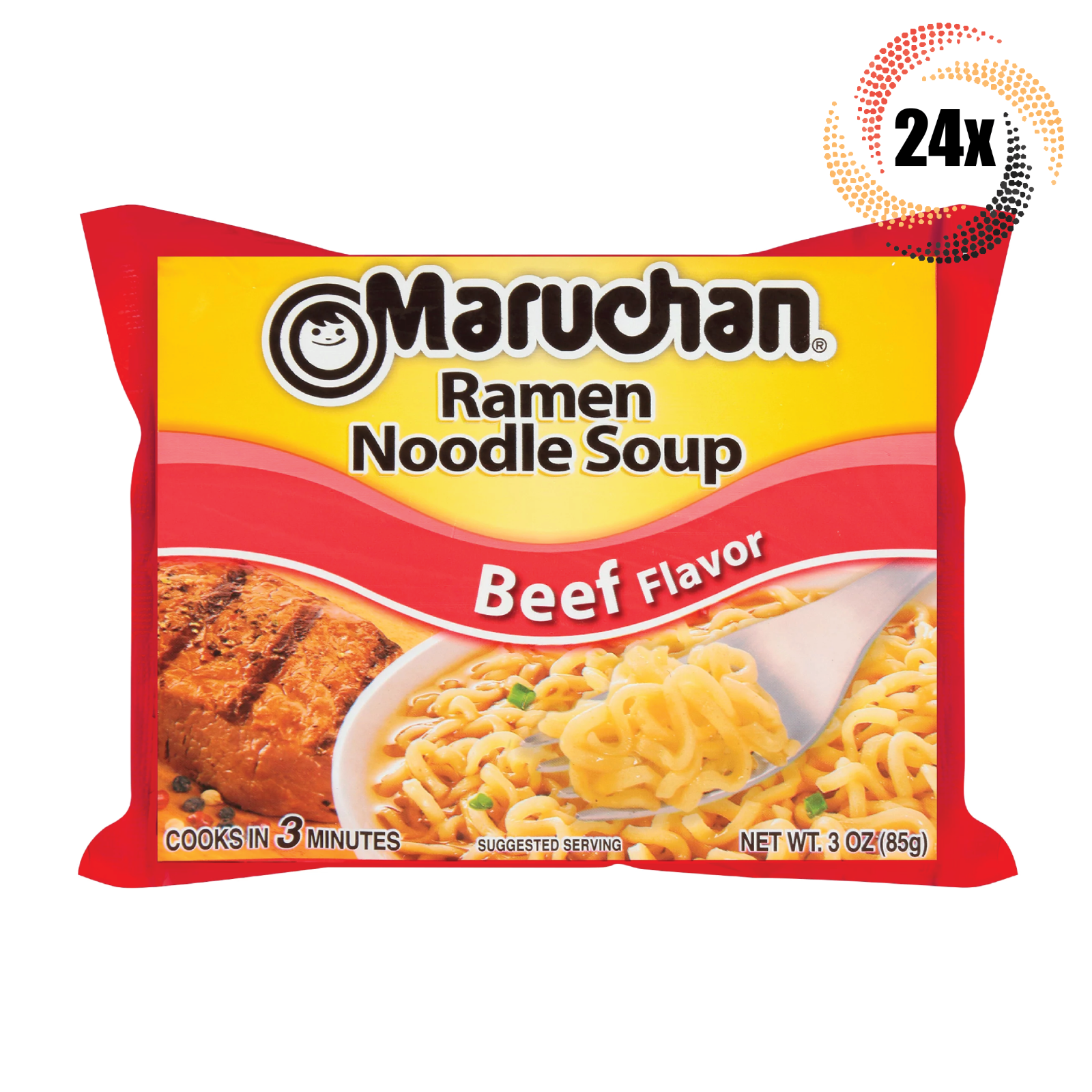 S Maruchan Instant Lunch Beef Ramen Noodles | 3oz | Ready In 3 Minutes!