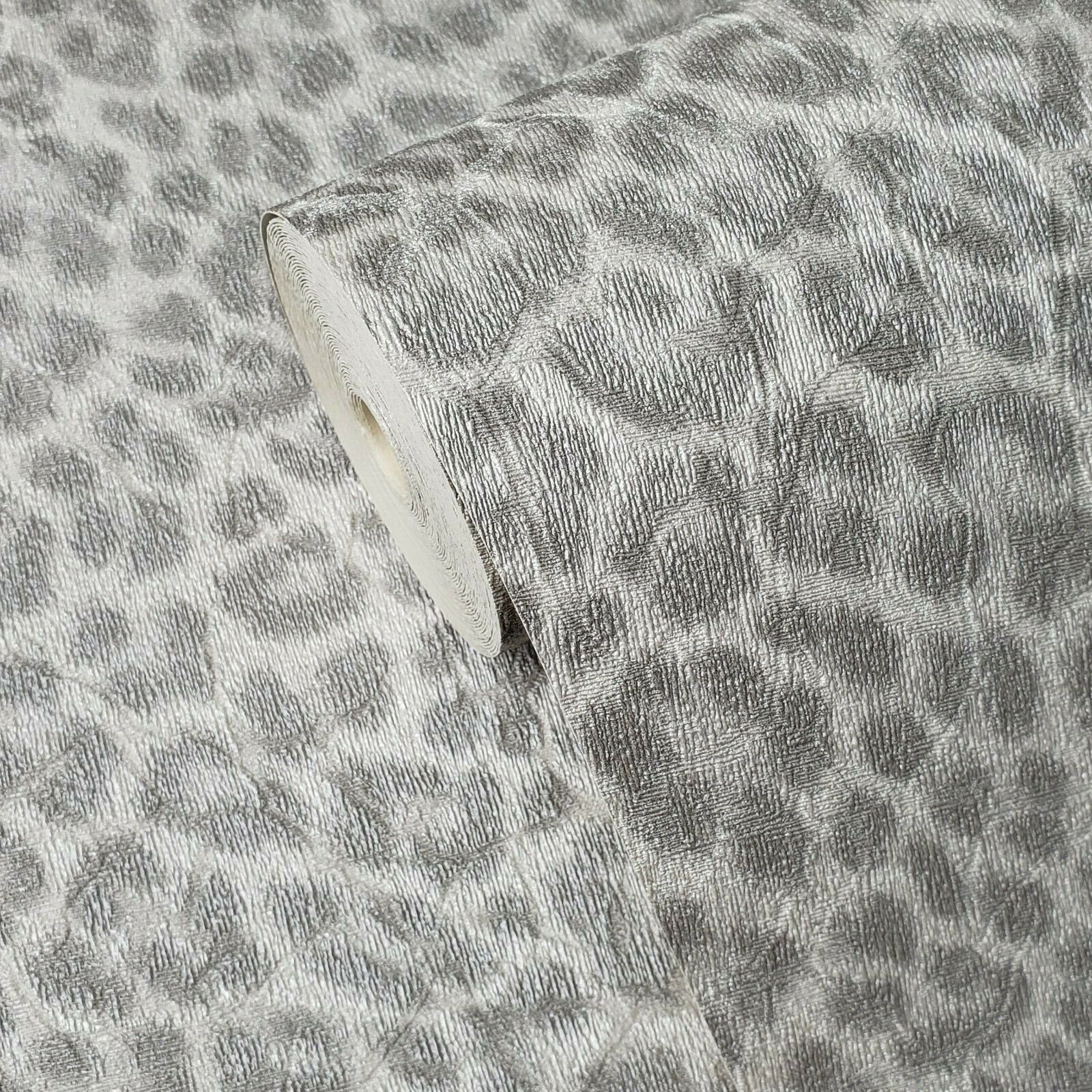 Wallpaper gray white silver metallic textured leopard Wallpaper gray white silver metallic textured leopard