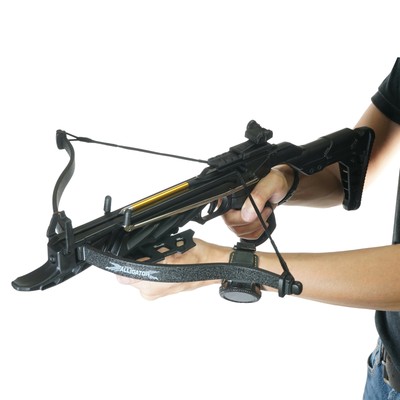 SAS Rogue 80 Pound Self-Cocking Pistol Crossbow w/ Adjustable Stock + Handgrip