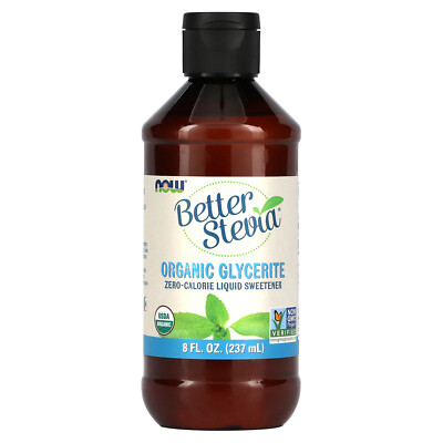 Жидкий подсластитель Now Foods Better Stevia Glycerite 8 жидких унций, 237 мл, без спирта,