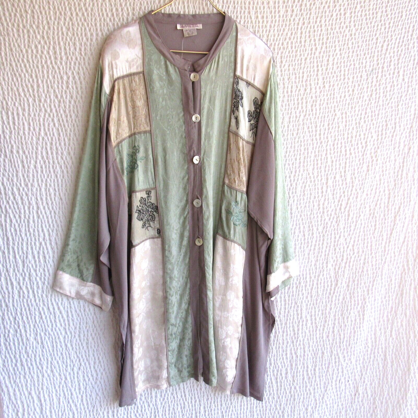 ジャケット・アウター OVER SILHOUETTE JACKET(MIX) Colorful Patchwork Silhouettes 26 Shell Top Jacket Green