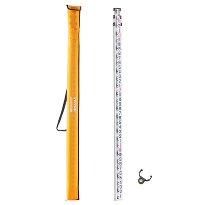 VEVOR Measuring Rod 9 Feet 8ths 3 Sections Telescopic Grade Rod 1/8in w/ Bag