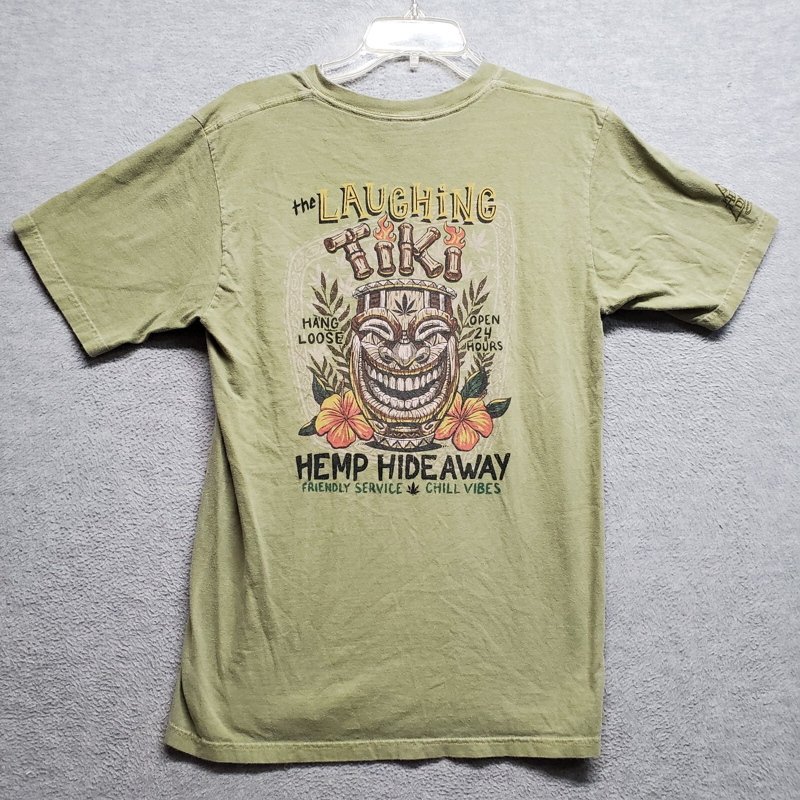 Crazy Shirts Men T Shirt Small Olive Laughing Tiki Graphic Short Sleeve Tee eBay