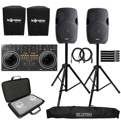 Pioneer DDJ-REV1 Scratch Style 2-Channel DJ Controller w 12'' PA Speakers Pack