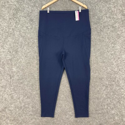 NEW Anko Maternity Leggings Womens Size 18 Blue High Waist Stretch 1829