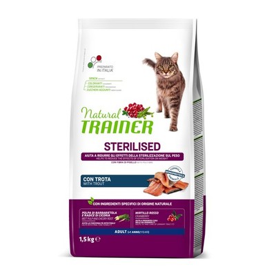 Trainer Cibo per Gatti Sterilizzati - Formula Monoproteica - Con Trota - 1, IrVm