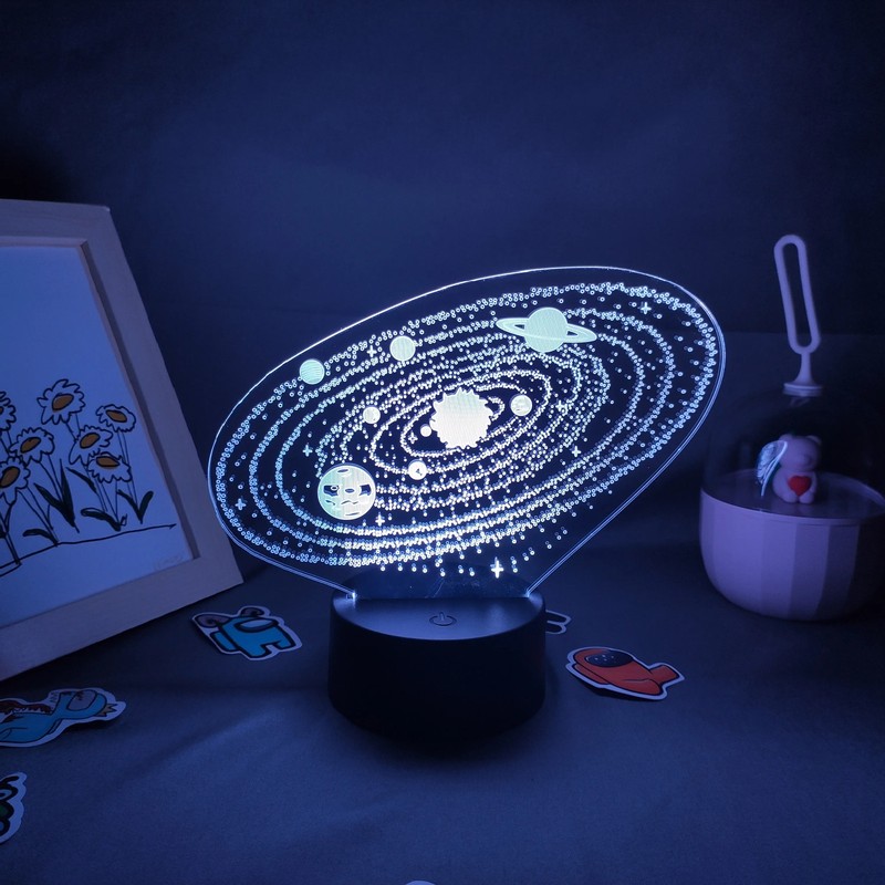 Solar System Nine Planets Lava Lamp Space Universe 3D LED RGB Night Lights Birth