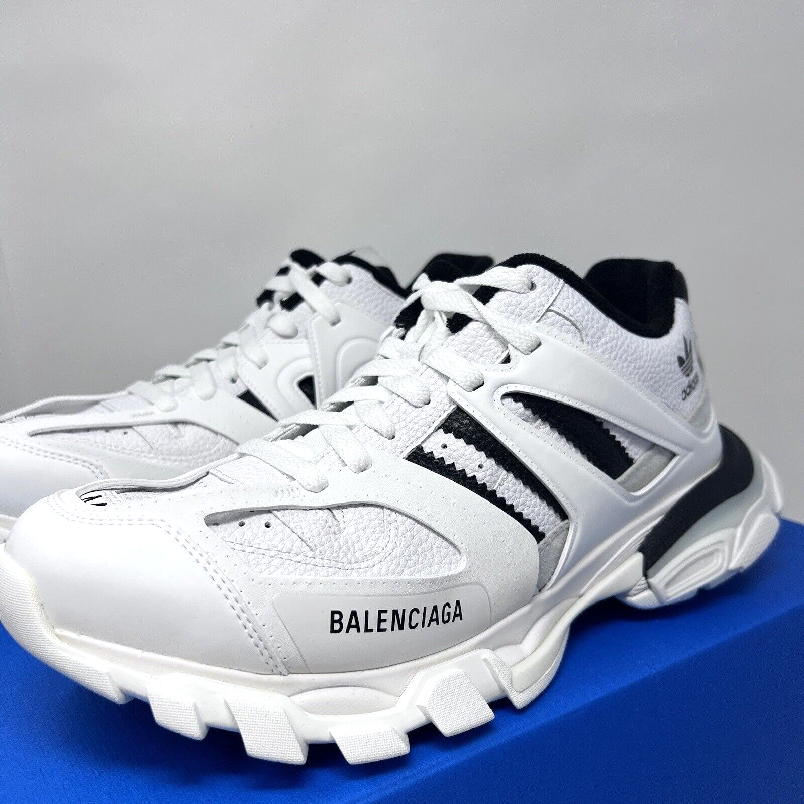 Pre-owned Balenciaga X Adidas Track Forum Sneakers Size 44 Eu / 11 Us White Black