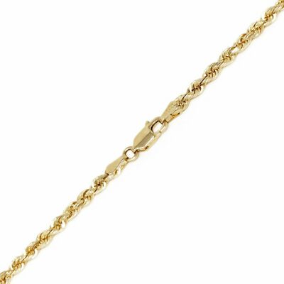 Pre-owned My Elite Jeweler 3mm Solid 10k Yellow Gold Rope Chain 16"-26" Inch Heavy Necklace Men Women Real