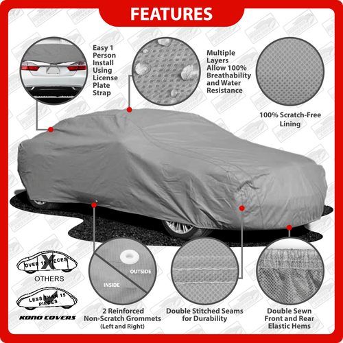 Fits Toyota Sienna 4 Layer Car Cover Fitted Outdoor Water Proof Rain Snow Sun