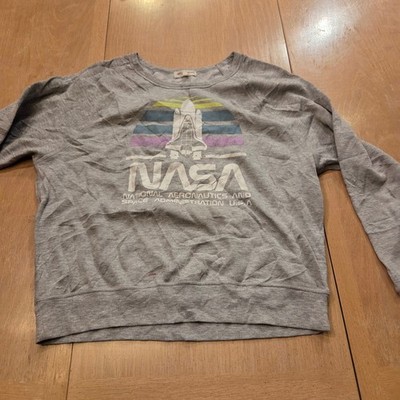 Grayson Threads NASA Space Shuttle Graphic Sweatshirt Gray Small Raglan Sleeve