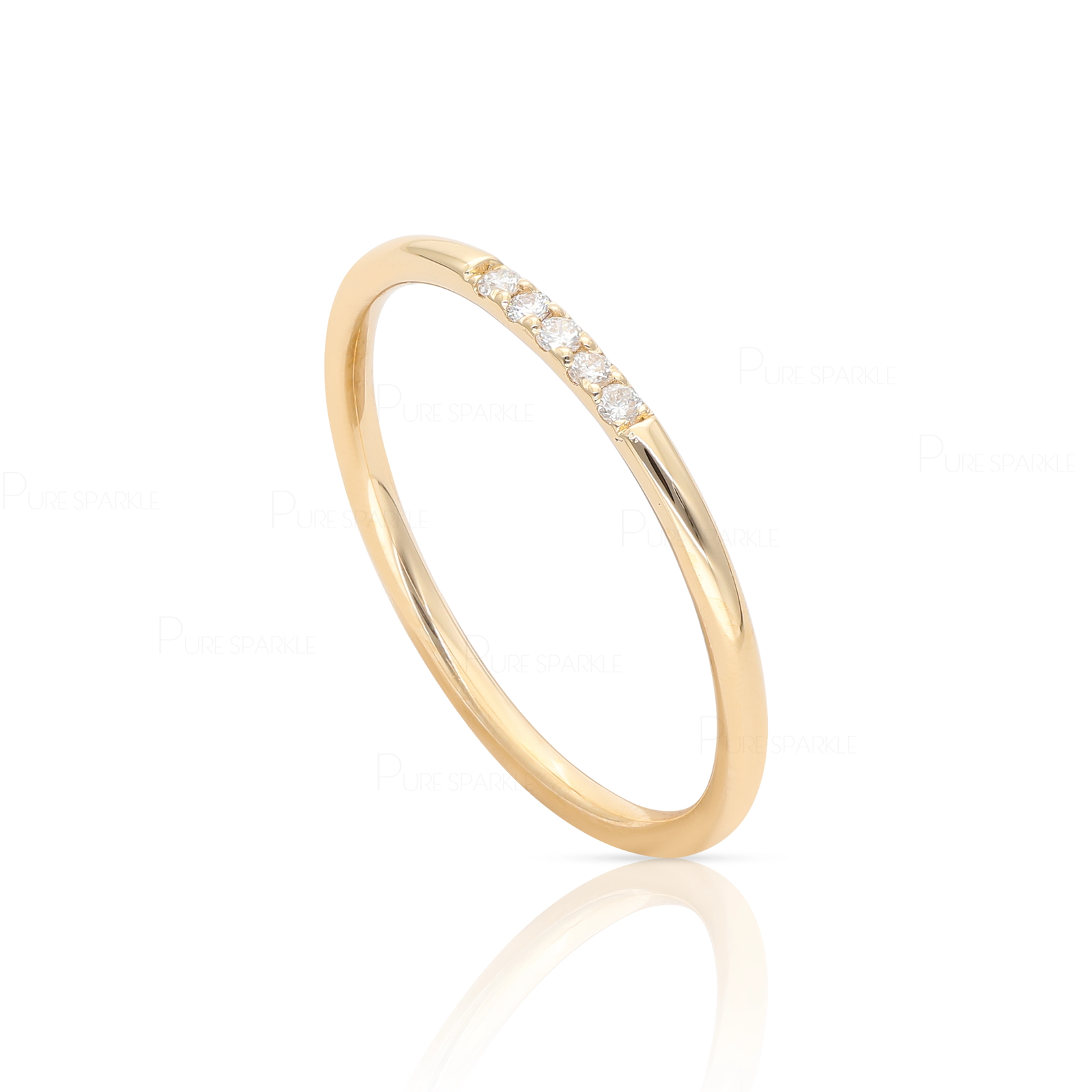 18K Gold 0.07 Ct. Lab-Created Diamond Wedding Band Ring | Women’s Day Jewelry
