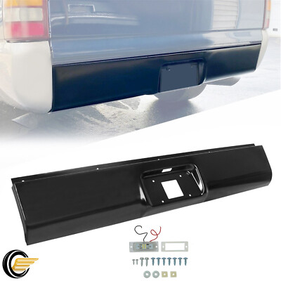 Rear Bumper Roll Pan W/ LED License For 99-06 Chevy Silverado GMC Sierra 1500