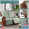 Ruaozz Waterproof Recliner Sofa Cover 1-Piece Couch Covers for Reclining Couches Reclining Sofa Cover Washable Furniture Protector with Elastic Straps Pocket for Kids, Pets (Sage Green, 2 Seater)