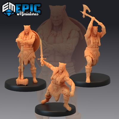 BARBARIAN CHAMPION, Dungeons and Dragons Miniature, Masked Warrior Melee Fighter