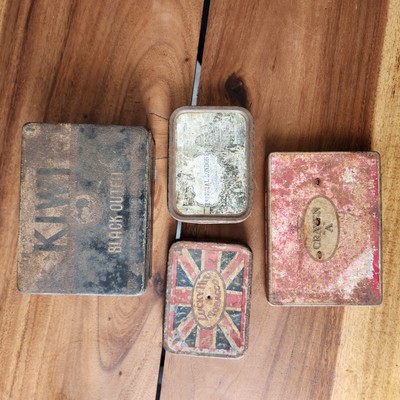 (x4) Tobacco Tins - Lucky HIt, Kiwi, Crown A, Special London - Vintage AUS NZ UK