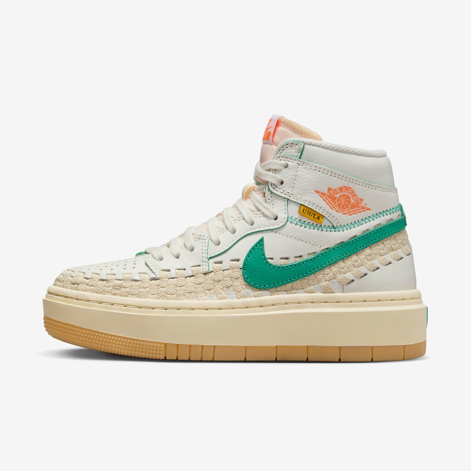 

Jordan 1 High Elevate SP x Union LA x Bephies Beauty Supply FD0696-100 WMS, Sail/kinetic green/muslin/gum yellow/cone/pale ivory, Air Jordan 1