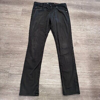 AG Adriano Goldschmied Jeans Mens 32 Black The Everett Slim Straight Denim 32x34