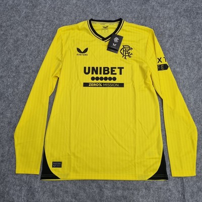Rangers Shirt Men Medium Yellow Goalkeeper Home 2023 2024 Long Sleeve Glasgow GK
