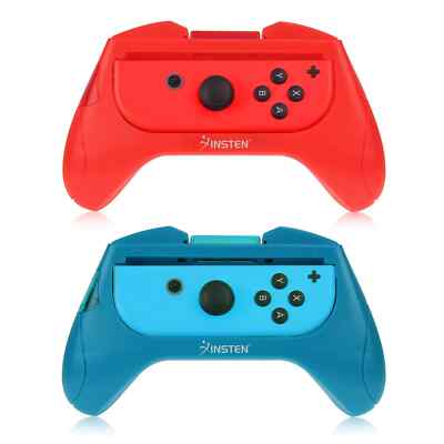 2 Pack Controller Grips for Nintendo Switch & OLED Model Joy Con, Red/ Blue