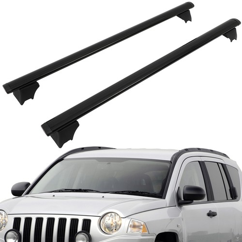 Set Cross Bar For 2008-2010 Jeep Compass Luggage Cargo Carrier Black