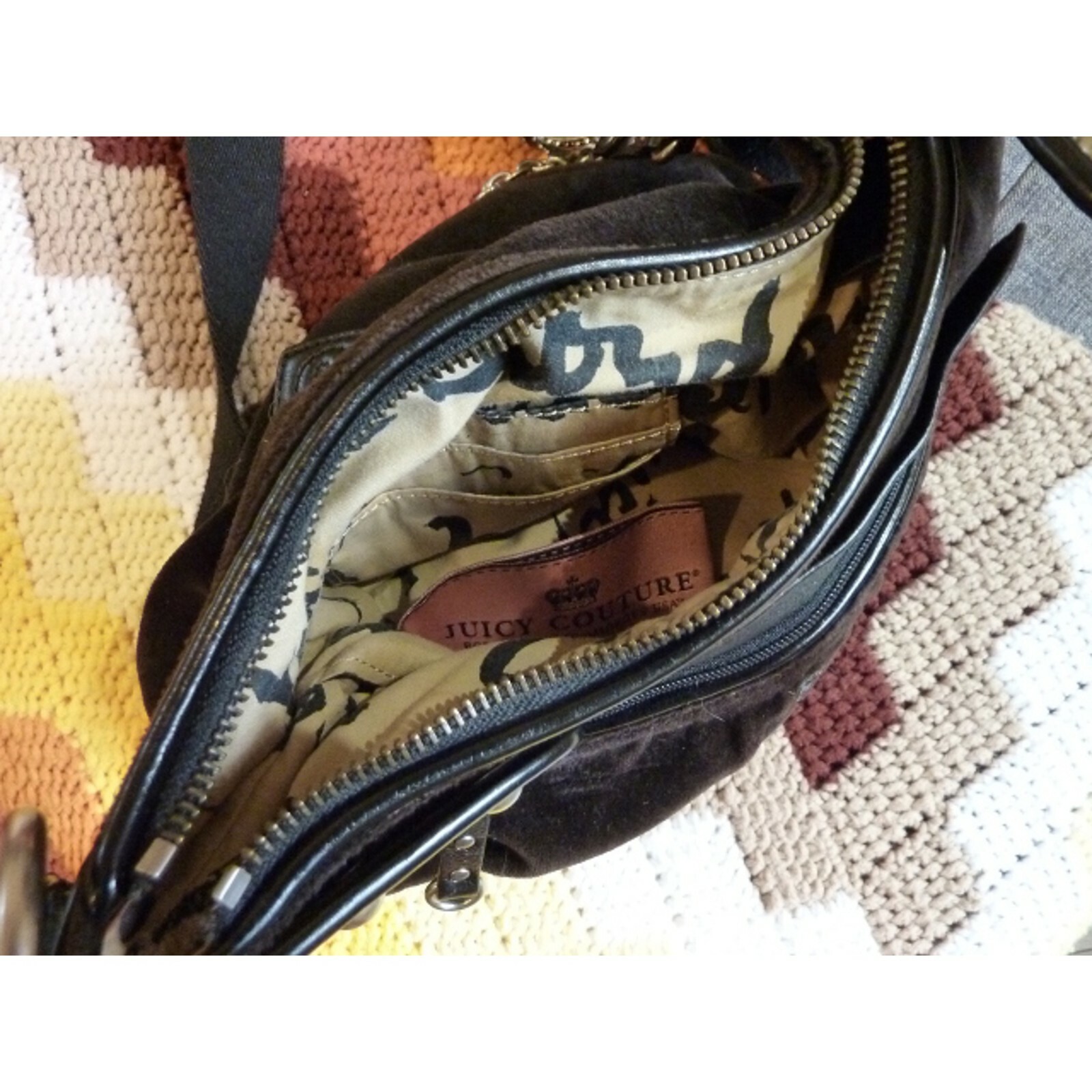 Small Juicy Velour Messenger Crossbody Purse