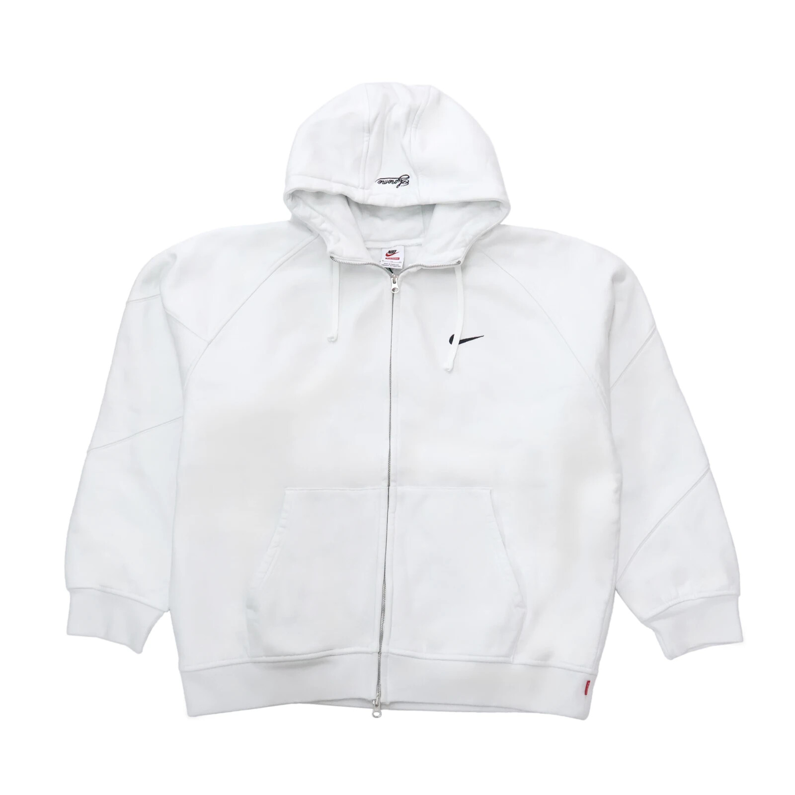 プロモーション 激安 supreme × Nike ホワイト ジップアップ パーカー