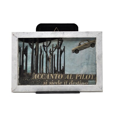 Collage analogico originale Sarcastic Collage su cornice vintage 27,5x18cm